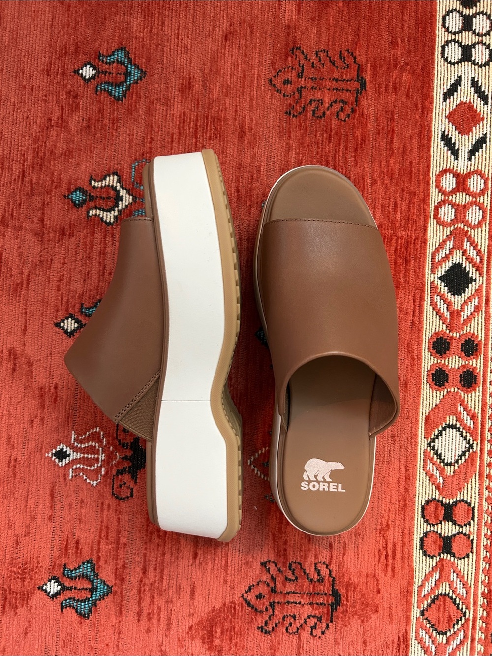 Sorel Women's Dayspring Brown Platform Slide Mules